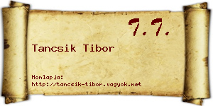 Tancsik Tibor névjegykártya